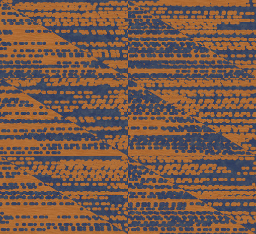Bruin - Blauw Gestreept Grafisch behangpapier